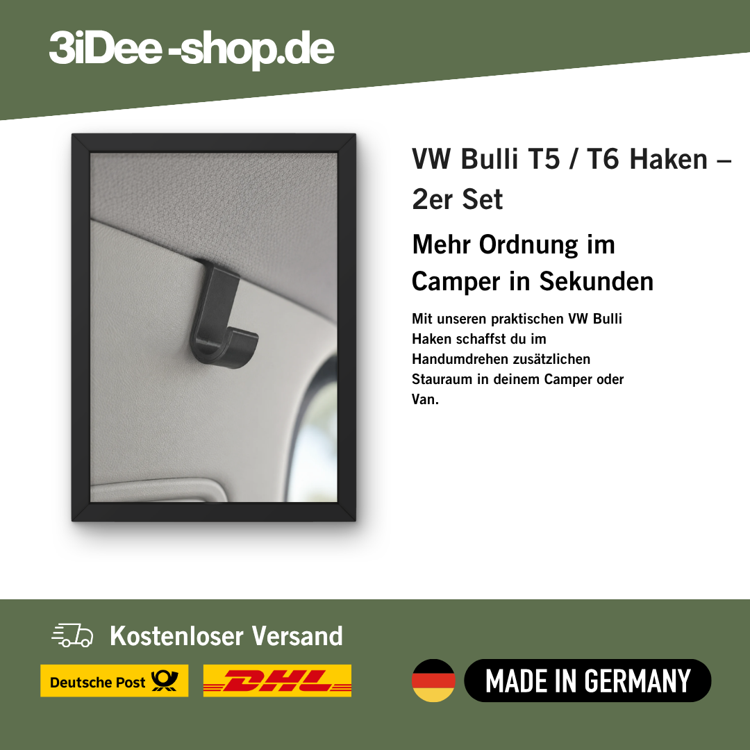 VW Bulli T5 / T6 Haken – 2er Set